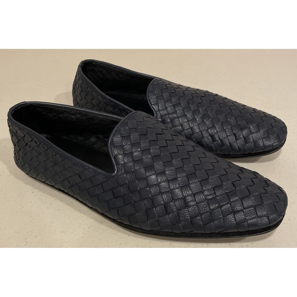 Bottega Veneta Slip On Men's Size 43 Sunday Palazzo Slipper Abyss Navy Woven